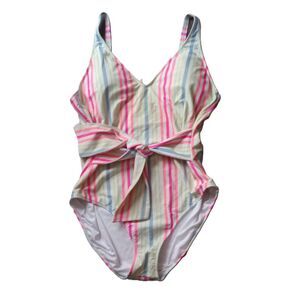 Vineyard Vines Women's Size Large Guava Tie Front One Piece Swimsuit